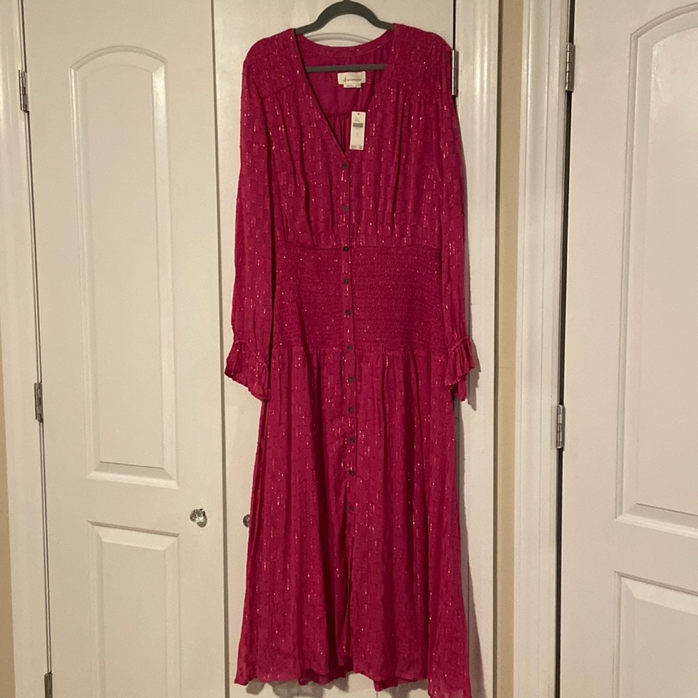 Pink and Gold Anthropologie Dress